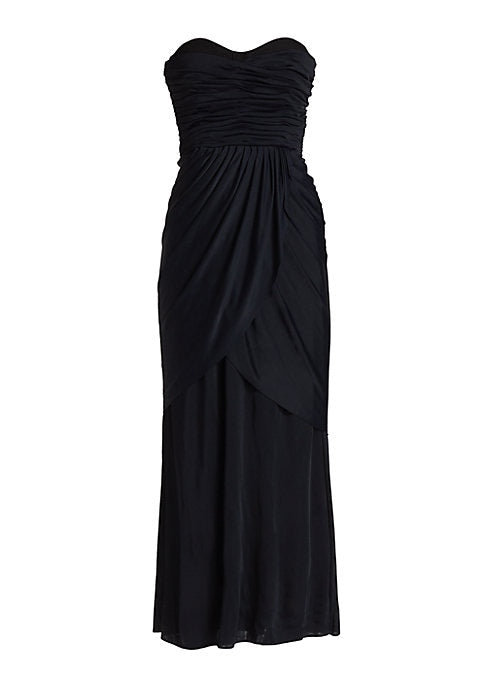 Strapless Ruched Midi Dress