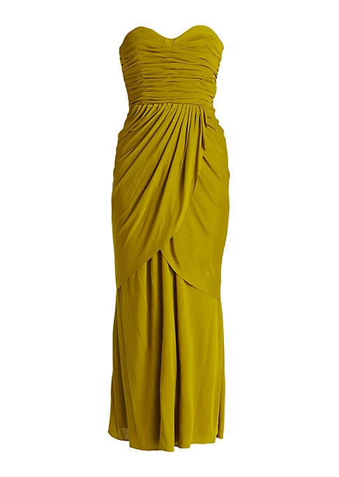 Ruched Strapless Midi Dress