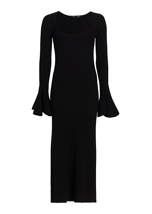 Flared Knit Midi Dress