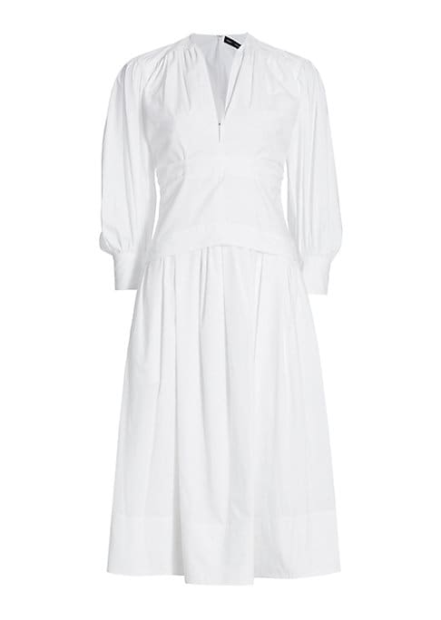 Classic V-Neck Midi Dress