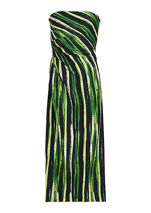 Strapless Stripe Midi Dress