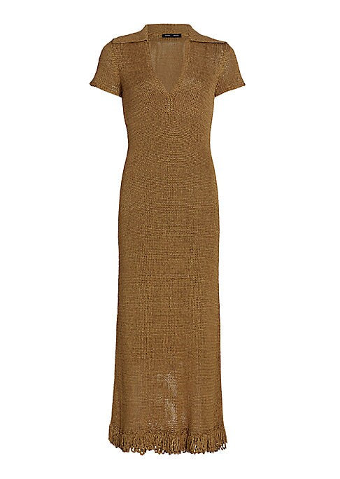 Fringe V-Neck Maxi Dress