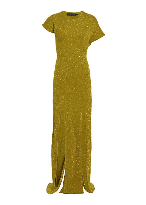 Shimmering Asymmetric Maxi Dress