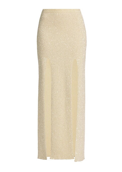 Glimmering Slit Maxi Skirt