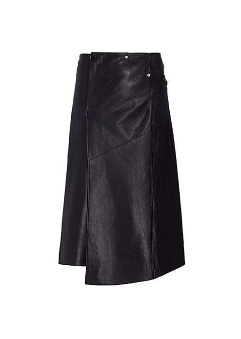 Chic Leather Wrap Skirt