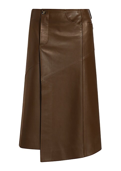 Elegant Leather Wrap Skirt