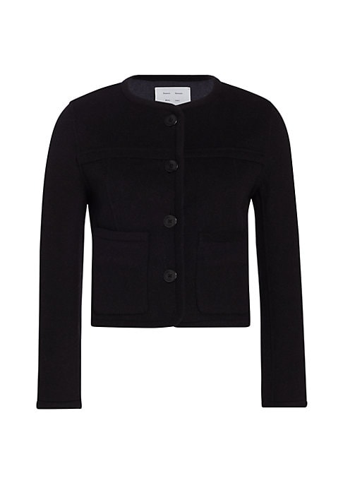 Cropped Wool Blend Jacket