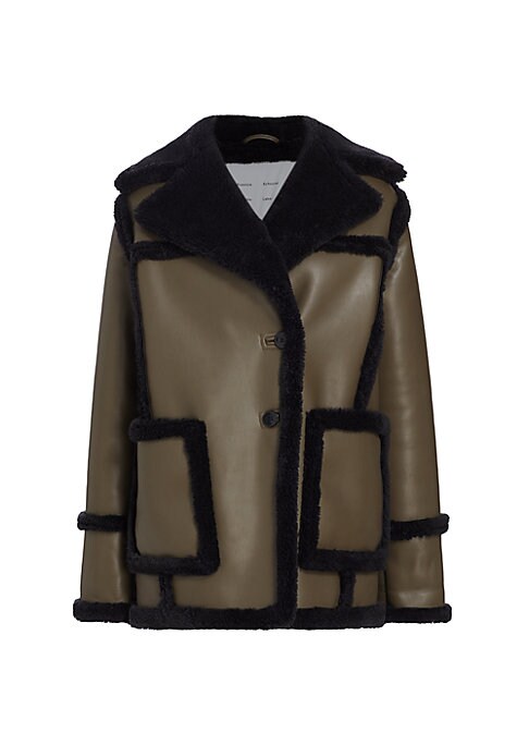 Faux Leather Fleece Jacket
