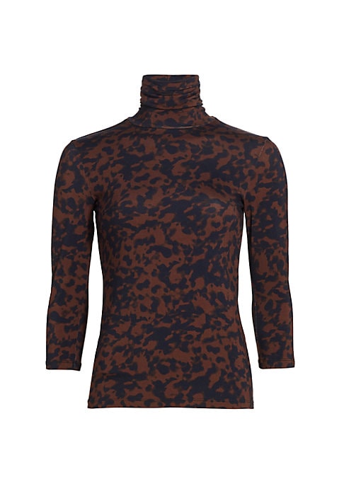 Cheetah Knit Turtleneck Top