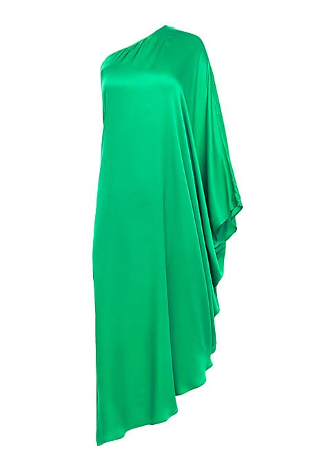 Draped Satin One-Shoulder Dress