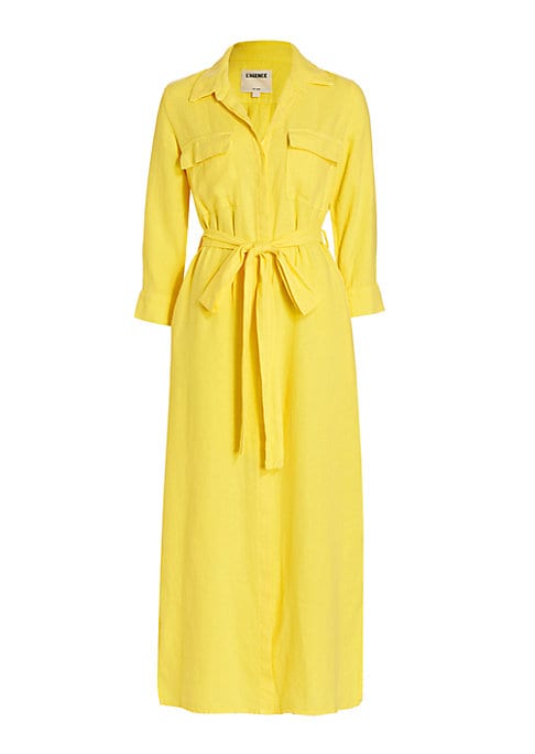 Belted Linen Elegance Dress