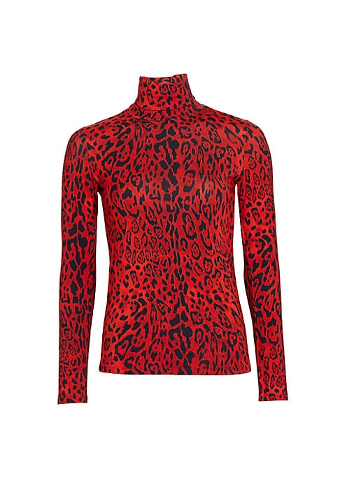 Cheetah Print Turtleneck Top