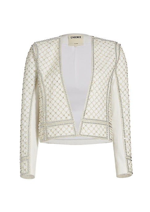 Embellished Open-Front Jacket