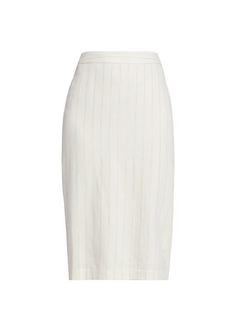 Metallic Pinstripe Pencil Skirt