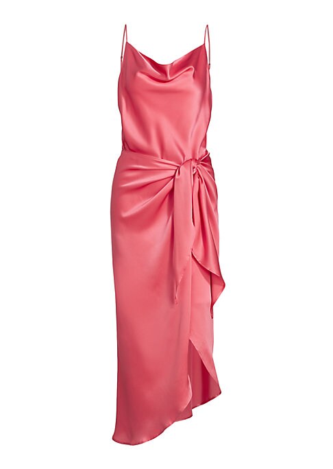 Silk Elegance Cowl Dress