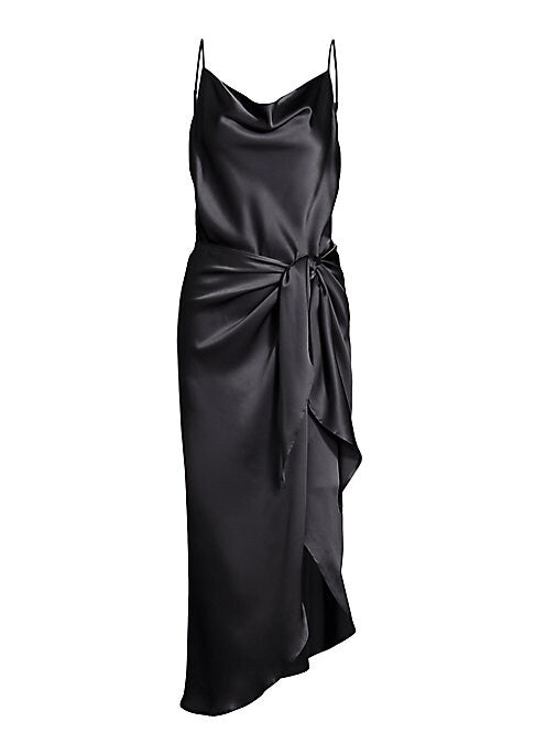Silk Cowl Knot Dress