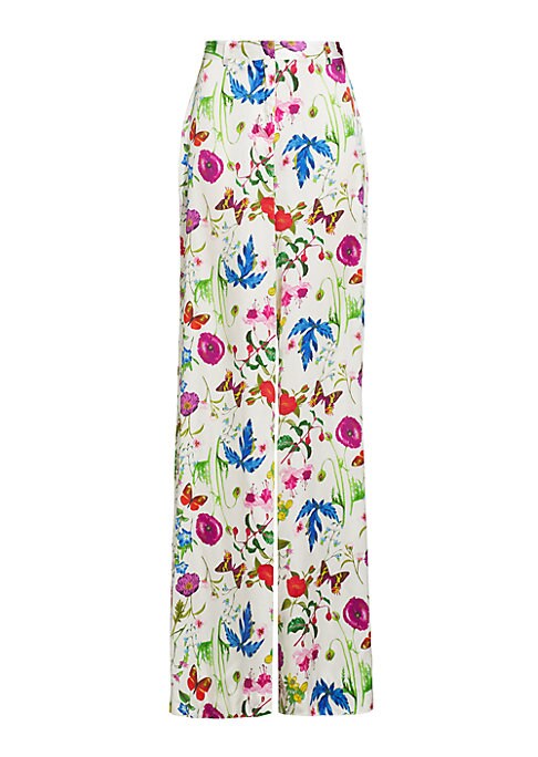 Floral Silk Trousers
