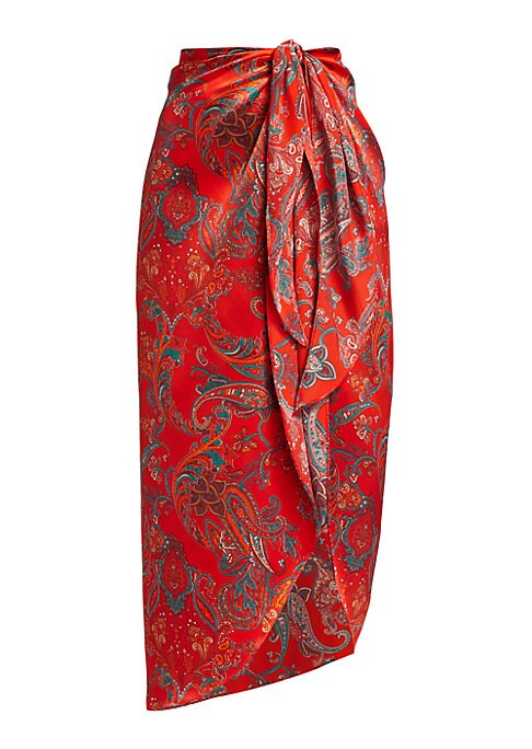 Silk Paisley Wrap Skirt