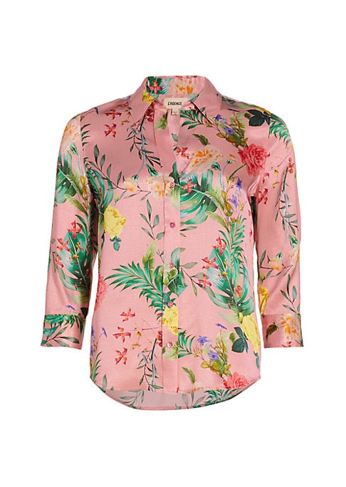 Silk Floral Button Blouse