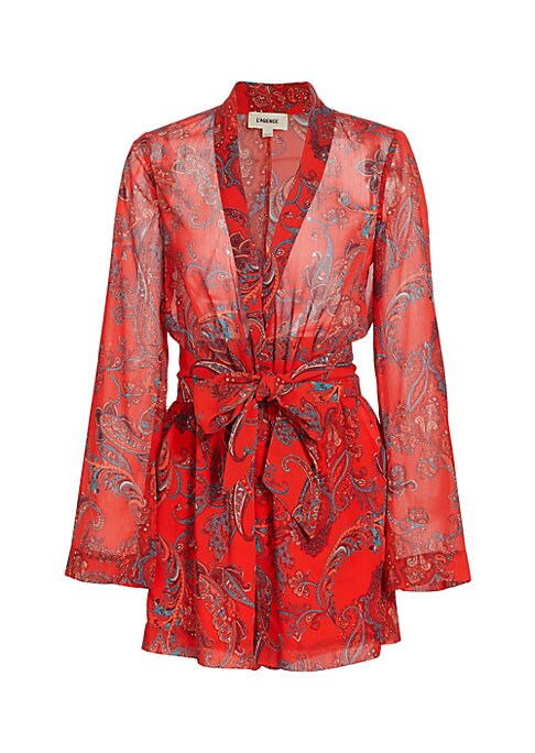 Vibrant Paisley Tie Romper