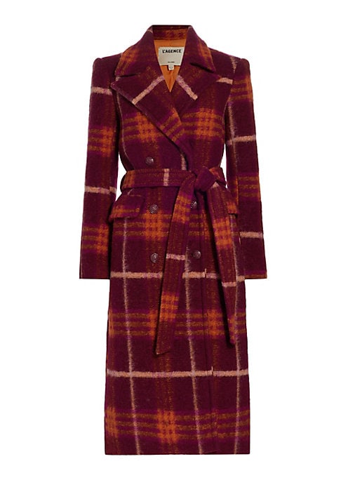 Plaid Chic Trench Coat