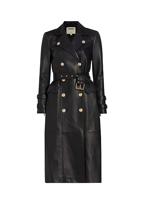 Edgy Leather Trench Coat