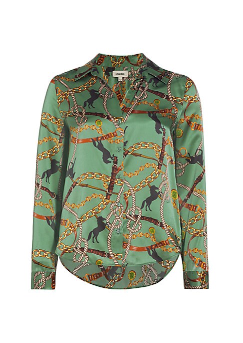 Sleek Silk Print Top