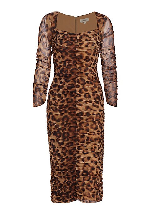 Leopard Print Ruched Dress