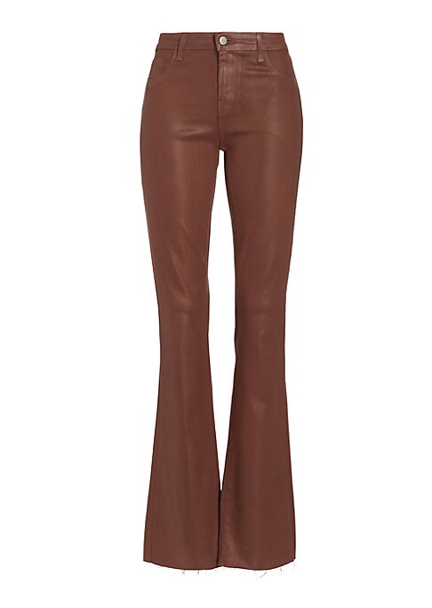 Sleek Coated Straight Pants