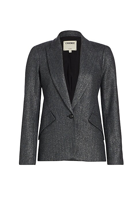 Metallic Herringbone Blazer