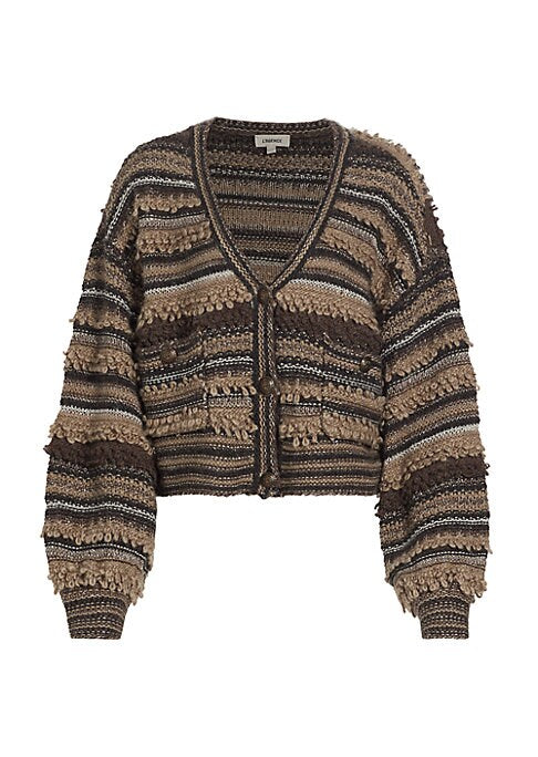 Textured Balloon Sleeve Cardigan
