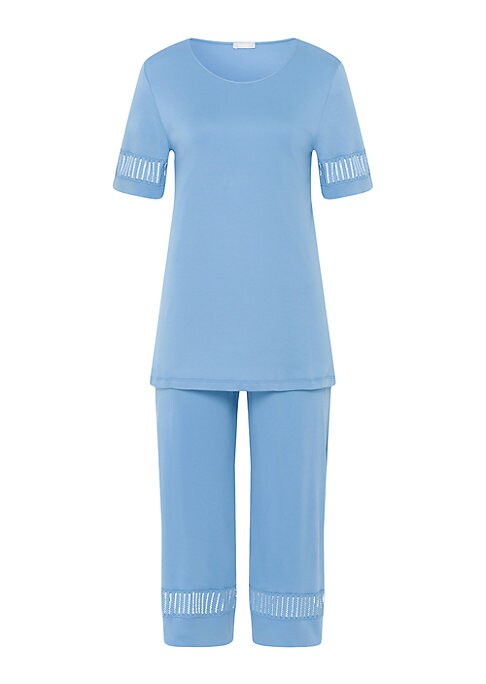 Lace-Trimmed Cropped PJ Set