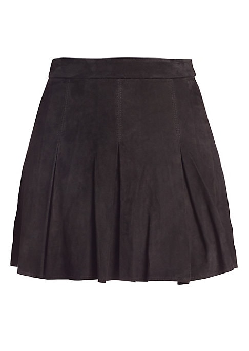 Chic Pleated Suede Skirt