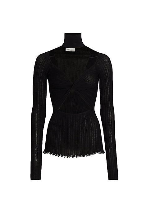 Twist Cut-Out Turtleneck Top