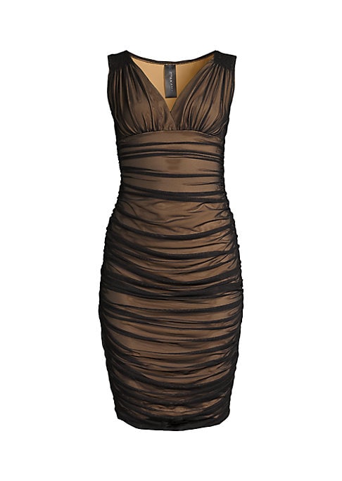 Ruched V-Neck Sheath Dress