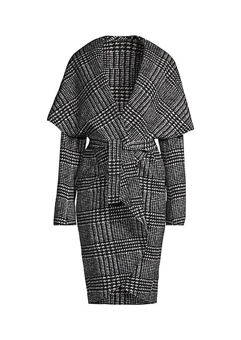 Plaid Wrap Coat