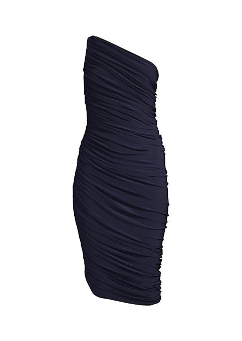 Asymmetric Ruched Midi Dress