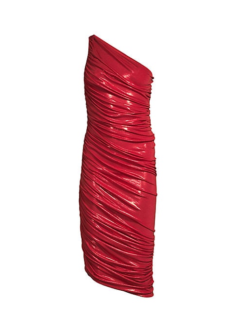 Lustrous One-Shoulder Evening Gown