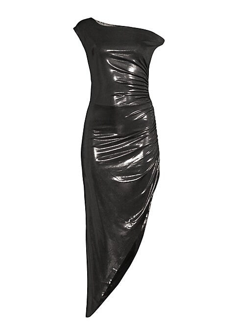 Glistening Asymmetric Midi Dress