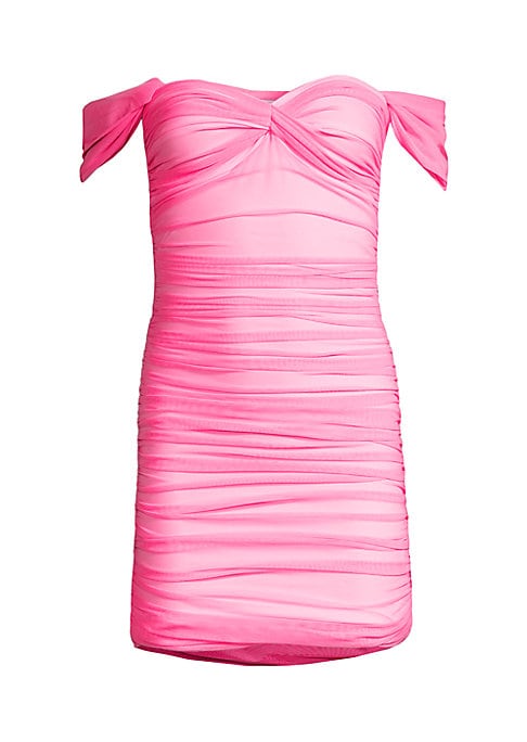 Ruched Shadow Mesh Minidress