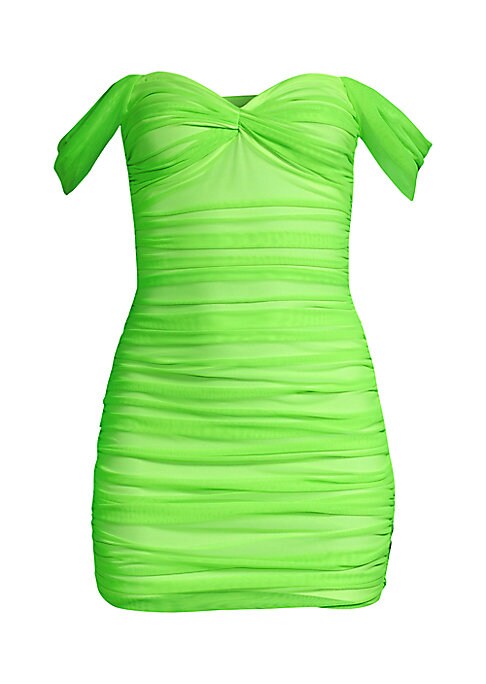 Ruched Mesh Minidress