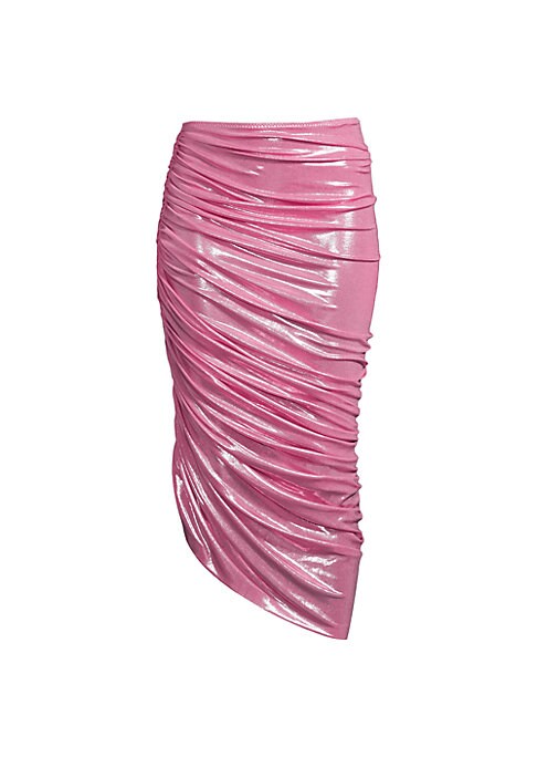 Shimmering Asymmetric Midi Skirt