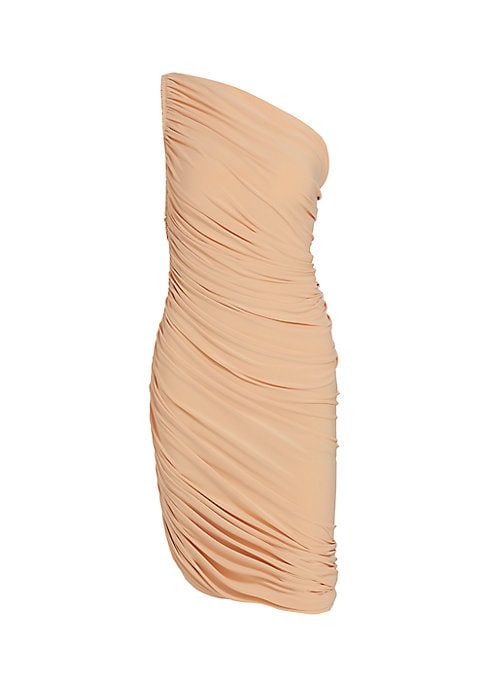 Asymmetric Ruched Midi Dress