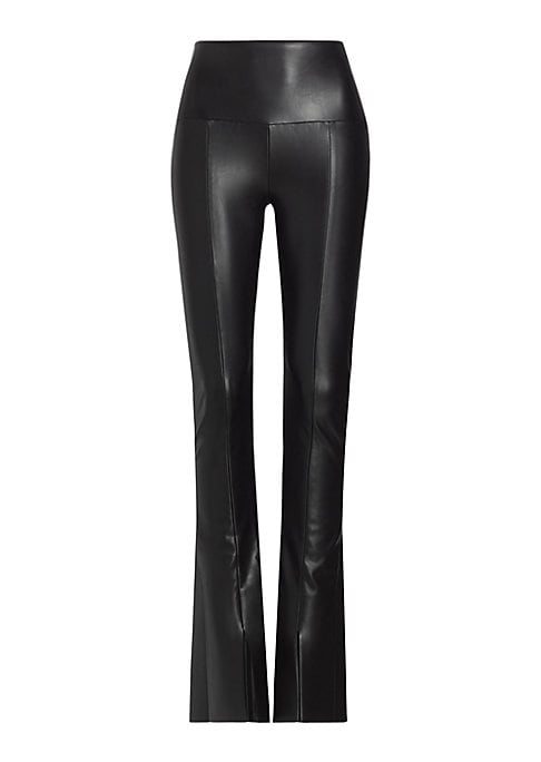 Faux Leather Flare Trousers