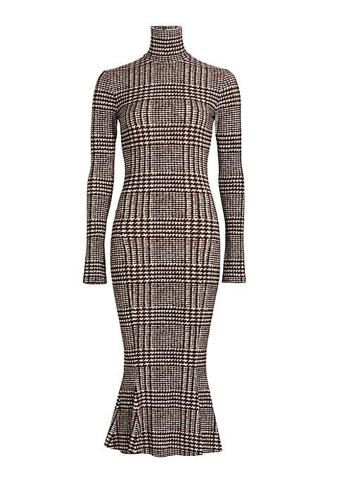 Chic Plaid Turtleneck Dress