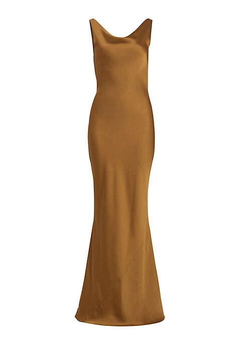 Lustrous Cowl Satin Dress