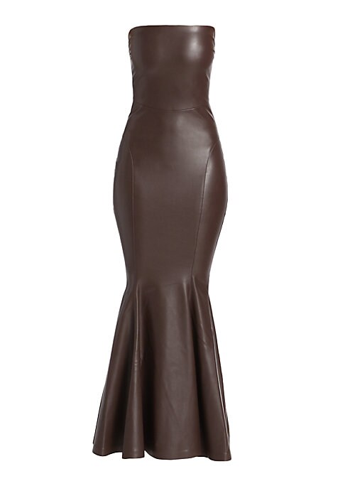 Edgy Faux Leather Gown