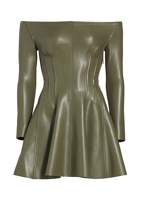 Chic Faux Leather Mini Dress