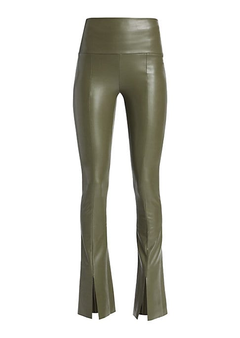 Sleek Slit Faux Leggings