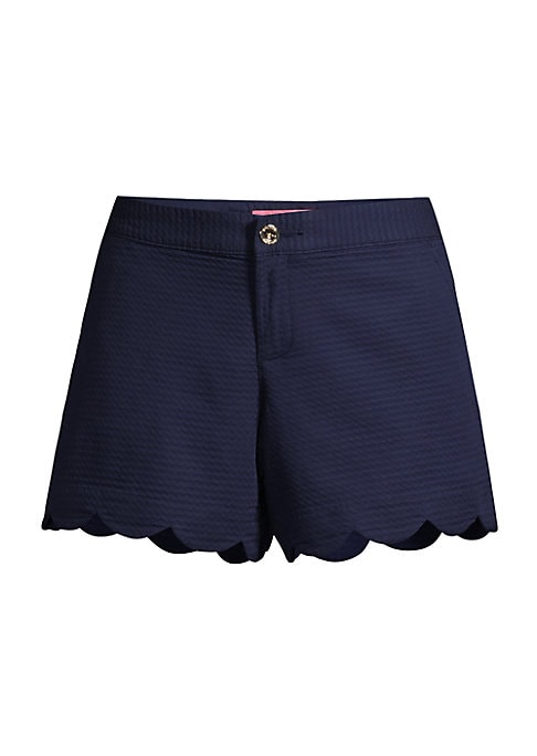 Scalloped Cotton Shorts